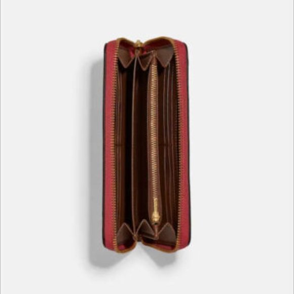 COACH C6995 Long Zip Around Wallet Wristlet Signature Canvas Disco Patches Khaki - Picture 3 of 5